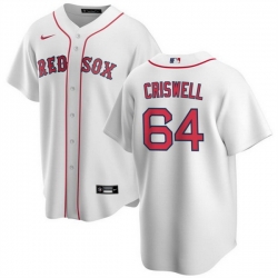 Men Boston Red Sox 64 Cooper Criswell White Cool Base Stitched Baseball Jersey