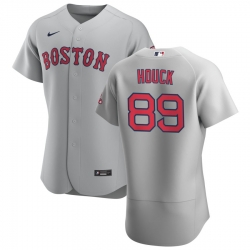 Men Boston Red Sox 89 Tanner Houck Men Nike Gray Road 2020 Flex Base Team MLB Jersey