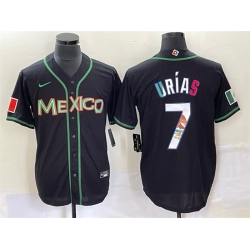 Men Mexico Baseball 7 Julio Ur EDas 2023 Black World Baseball With Patch Classic Stitched Jersey