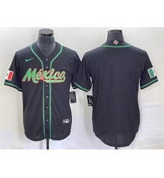 Men Mexico Baseball Blank 2023 Black World Baseball Classic Stitched Jersey