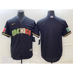 Men Mexico Baseball Blank 2023 Black World Baseball Classic Stitched Jersey