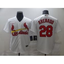 Men Nike St.Louis Cardinals Nolan Arenado 28 White Nike Cool Base Jersey