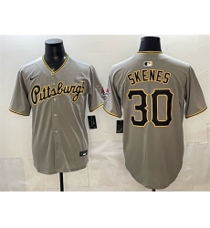 Men Pittsburgh Pirates  30 Paul Skenes Gray Limited Stitched Baseball Jersey