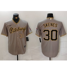 Men Pittsburgh Pirates 30 Paul Skenes Grey Stitched Baseball Jersey 2 403