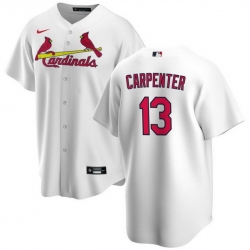 Men St  Louis Cardinals 13 Matt Carpenter White Cool Base Stitched Jersey