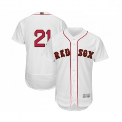 Mens Boston Red Sox 21 Roger Clemens White 2019 Gold Program Flex Base Authentic Collection Baseball Jersey