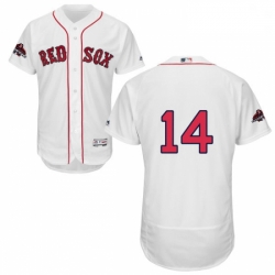 Mens Majestic Boston Red Sox 14 Jim Rice White Home Flex Base Authentic Collection 2018 World Series Jersey Series