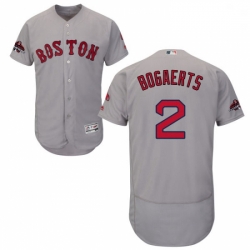 Mens Majestic Boston Red Sox 2 Xander Bogaerts Grey Road Flex Base Authentic Collection 2018 World Series Jersey