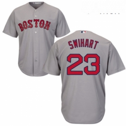 Mens Majestic Boston Red Sox 23 Blake Swihart Replica Grey Road Cool Base MLB Jersey