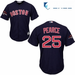 Mens Majestic Boston Red Sox 25 Steve Pearce Replica Navy Blue Alternate Road Cool Base 2018 World Series Champions MLB Jersey 