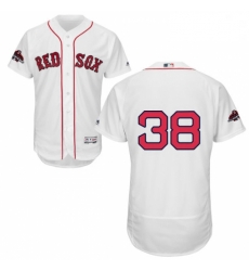 Mens Majestic Boston Red Sox 38 Rusney Castillo White Home Flex Base Authentic Collection 2018 World Series Jersey