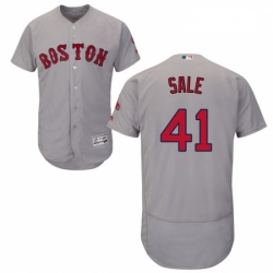 Mens Majestic Boston Red Sox 41 Chris Sale Grey Flexbase Authentic Collection MLB Jersey