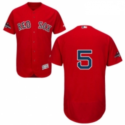 Mens Majestic Boston Red Sox 5 Nomar Garciaparra Red Alternate Flex Base Authentic Collection 2018 World Series Jersey