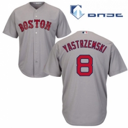 Mens Majestic Boston Red Sox 8 Carl Yastrzemski Replica Grey Road Cool Base MLB Jersey