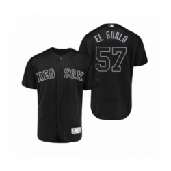 Men's Red Sox #57 Eduardo Rodriguez El Gualo Black 2019 Players Weekend Authentic Jersey