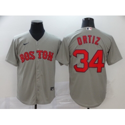 Red Sox 34 David Ortiz Gray 2020 Nike Cool Base Jersey