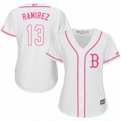 Womens Majestic Boston Red Sox 13 Hanley Ramirez Authentic White Fashion MLB Jersey