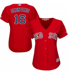 Womens Majestic Boston Red Sox 16 Andrew Benintendi Authentic Red Alternate Home MLB Jersey