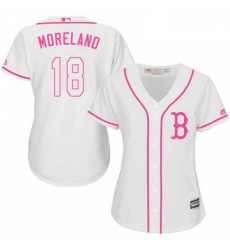 Womens Majestic Boston Red Sox 18 Mitch Moreland Authentic White Fashion MLB Jersey