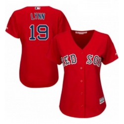 Womens Majestic Boston Red Sox 19 Fred Lynn Authentic Red Alternate Home MLB Jersey