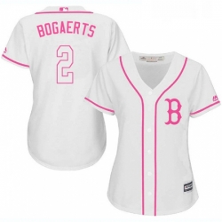 Womens Majestic Boston Red Sox 2 Xander Bogaerts Authentic White Fashion MLB Jersey