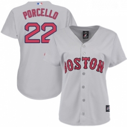 Womens Majestic Boston Red Sox 22 Rick Porcello Replica Grey Road MLB Jersey