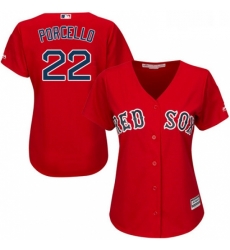 Womens Majestic Boston Red Sox 22 Rick Porcello Replica Red Alternate Home MLB Jersey