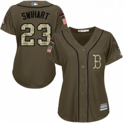 Womens Majestic Boston Red Sox 23 Blake Swihart Authentic Green Salute to Service 2018 World Series Champions MLB Jersey