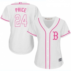 Womens Majestic Boston Red Sox 24 David Price Authentic White Fashion MLB Jersey