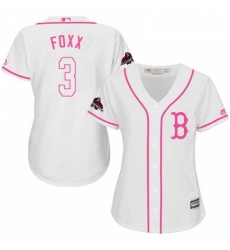 Womens Majestic Boston Red Sox 3 Jimmie Foxx Authentic White Fashion 2018 World Series Champions MLB Jersey