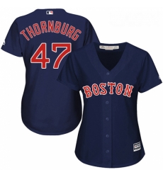 Womens Majestic Boston Red Sox 47 Tyler Thornburg Authentic Navy Blue Alternate Road MLB Jersey