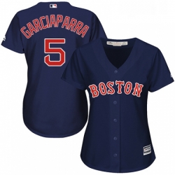 Womens Majestic Boston Red Sox 5 Nomar Garciaparra Authentic Navy Blue Alternate Road MLB Jersey