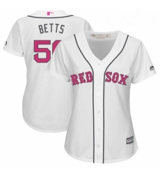 Womens Majestic Boston Red Sox 50 Mookie Betts Authentic White Mothers Day MLB Jersey