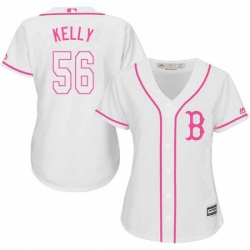 Womens Majestic Boston Red Sox 56 Joe Kelly Authentic White Fashion MLB Jersey