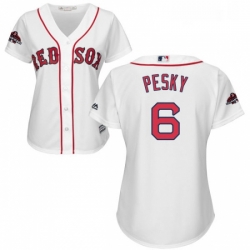 Womens Majestic Boston Red Sox 6 Johnny Pesky Authentic White Home 2018 World Series Champions MLB Jersey