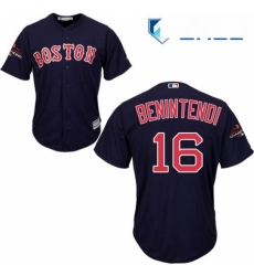 Youth Majestic Boston Red Sox 16 Andrew Benintendi Authentic Navy Blue Alternate Road Cool Base 2018 World Series Champions MLB Jersey