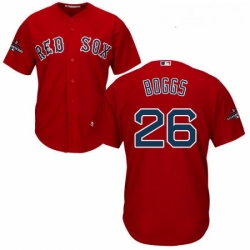 Youth Majestic Boston Red Sox 26 Wade Boggs Authentic Red Alternate Home Cool Base 2018 World Series Champions MLB Jersey