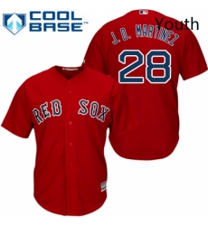 Youth Majestic Boston Red Sox 28 J D Martinez Replica Red Alternate Home Cool Base MLB Jersey 