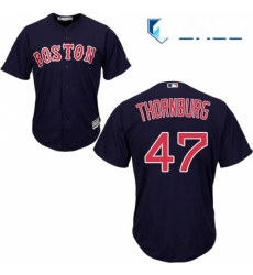 Youth Majestic Boston Red Sox 47 Tyler Thornburg Authentic Navy Blue Alternate Road Cool Base MLB Jersey