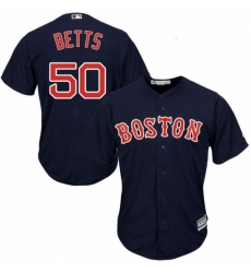 Youth Majestic Boston Red Sox 50 Mookie Betts Authentic Navy Blue Alternate Road Cool Base MLB Jersey