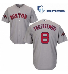 Youth Majestic Boston Red Sox 8 Carl Yastrzemski Authentic Grey Road Cool Base 2018 World Series Champions MLB Jersey