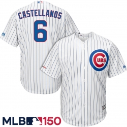 Cubs 6 Nick Castellanos White 150th Patch Cool Base Jersey