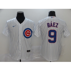 Cubs 9 Javier Baez White 2020 Nike Cool Base Jersey