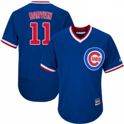 Mens Majestic Chicago Cubs 11 Yu Darvish Royal Blue Cooperstown Flexbase Authentic Collection MLB Jersey