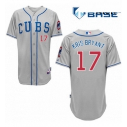 Mens Majestic Chicago Cubs 17 Kris Bryant Authentic Grey Alternate Road Cool Base MLB Jersey