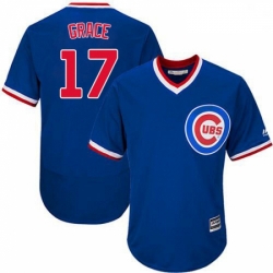 Mens Majestic Chicago Cubs 17 Mark Grace Royal Blue Flexbase Authentic Collection Cooperstown MLB Jersey