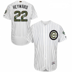 Mens Majestic Chicago Cubs 22 Jason Heyward Authentic White 2016 Memorial Day Fashion Flex Base MLB Jersey 