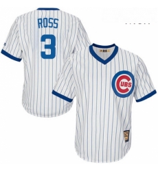 Mens Majestic Chicago Cubs 3 David Ross Authentic White Home Cooperstown MLB Jersey