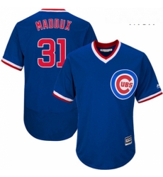 Mens Majestic Chicago Cubs 31 Greg Maddux Replica Royal Blue Cooperstown Cool Base MLB Jersey