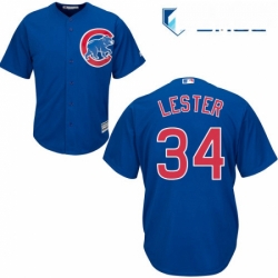 Mens Majestic Chicago Cubs 34 Jon Lester Replica Royal Blue Alternate Cool Base MLB Jersey